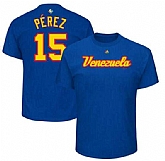 Venezuela Baseball 15 Salvador Perez Majestic 2017 World Baseball Classic Name & Number T-Shirt Royal,baseball caps,new era cap wholesale,wholesale hats